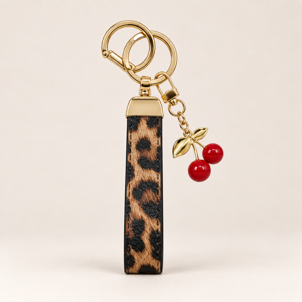 Leopard & Cherry Wristlet Charm