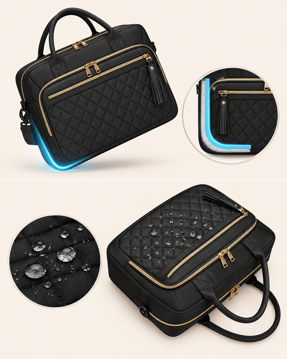 The Harper Quilted Laptop Bag