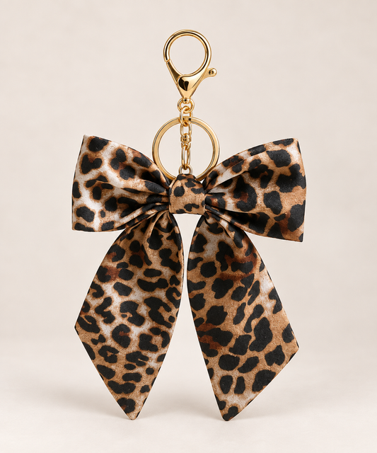 Leopard Bow Bag Charm