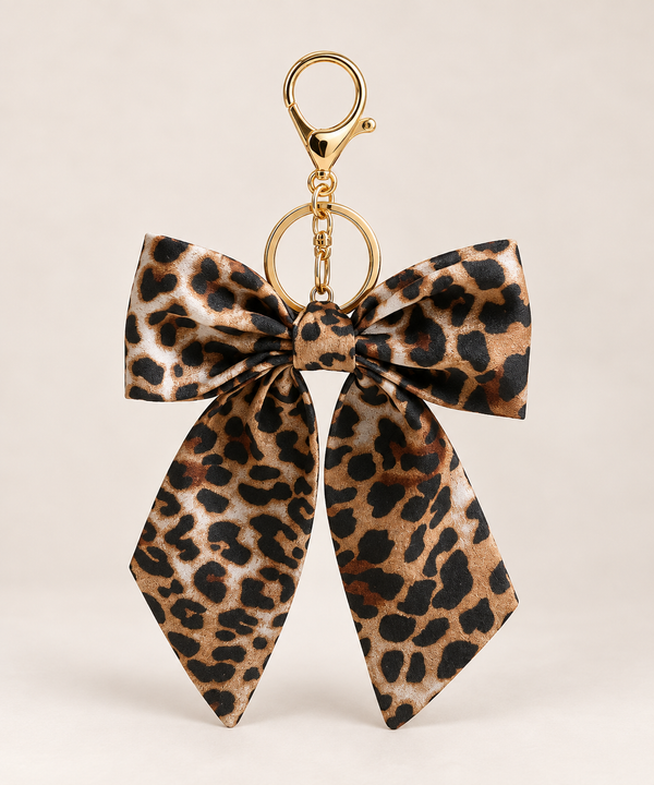 Leopard Bow Bag Charm