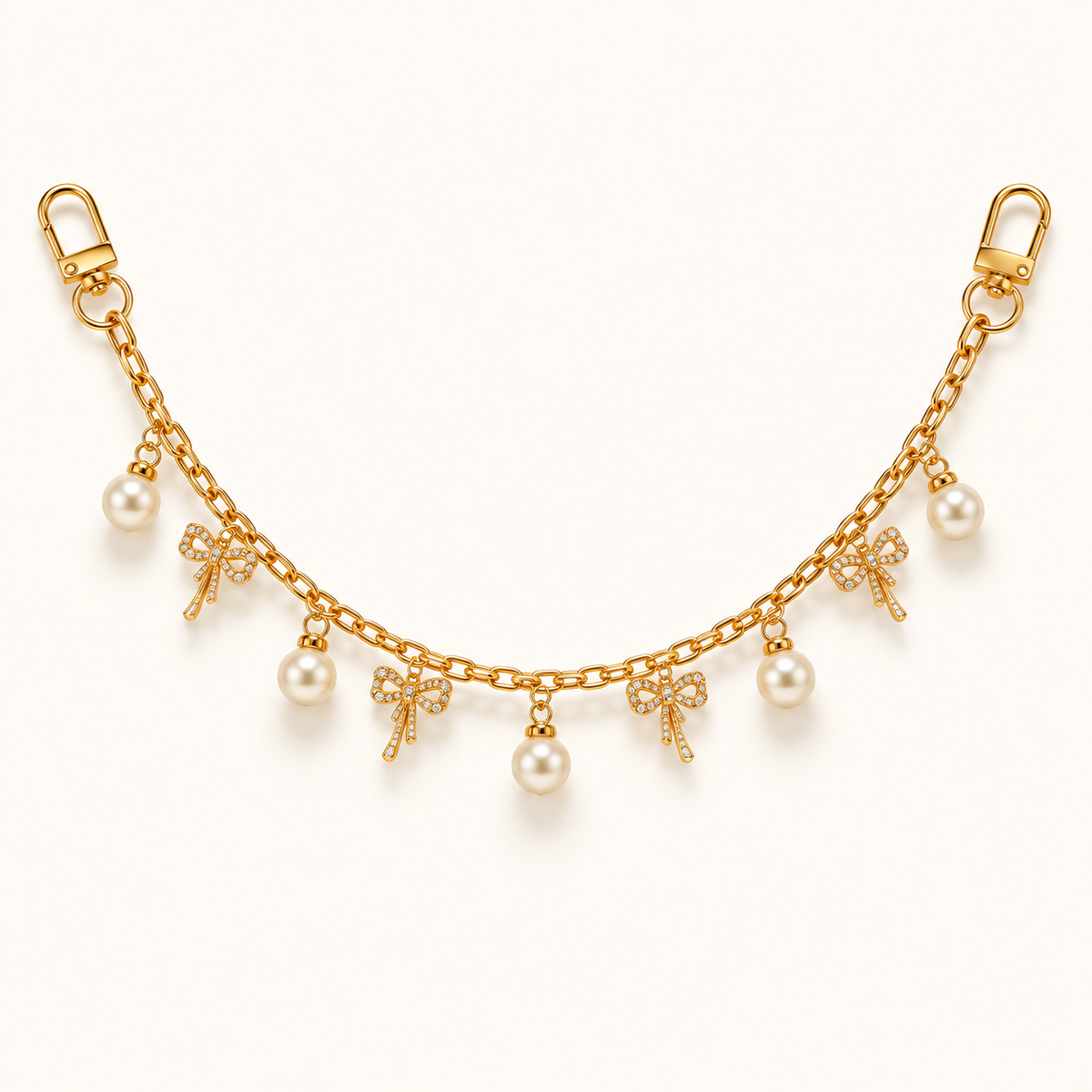 The Azure Pearl Bow Charm Chain