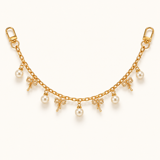 The Azure Pearl Bow Charm Chain