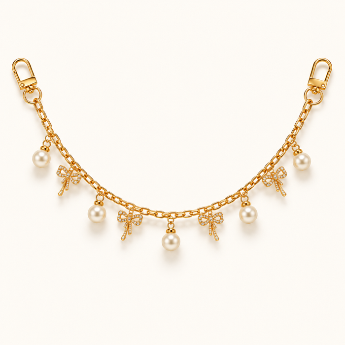 The Azure Pearl Bow Charm Chain