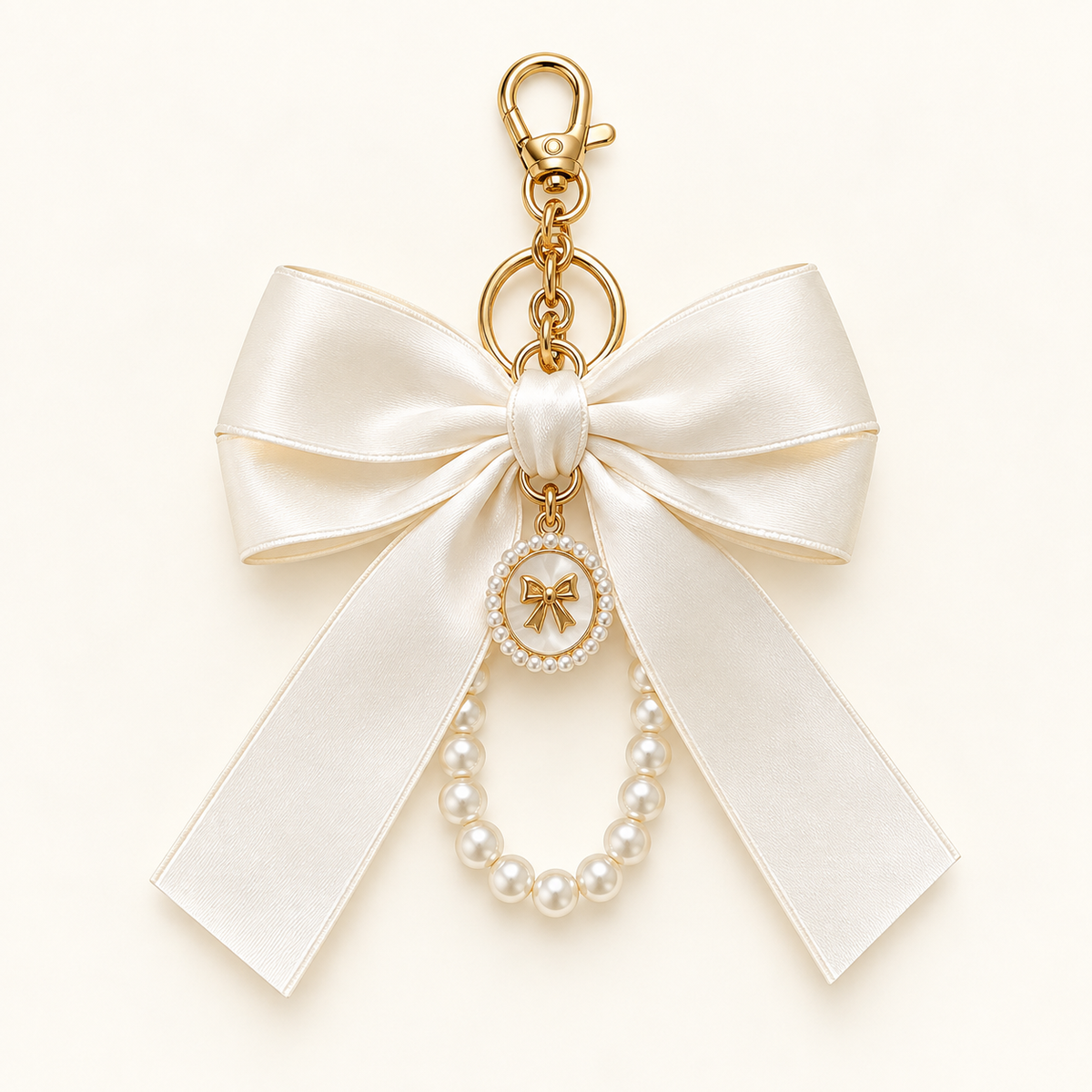 Azure Bow & Pearl Bag Charm