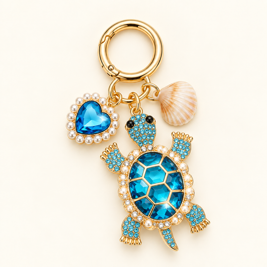 Azure Turtle Bag Charm