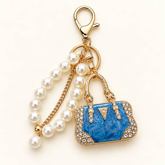 Azure Pearl Mini Bag Charm