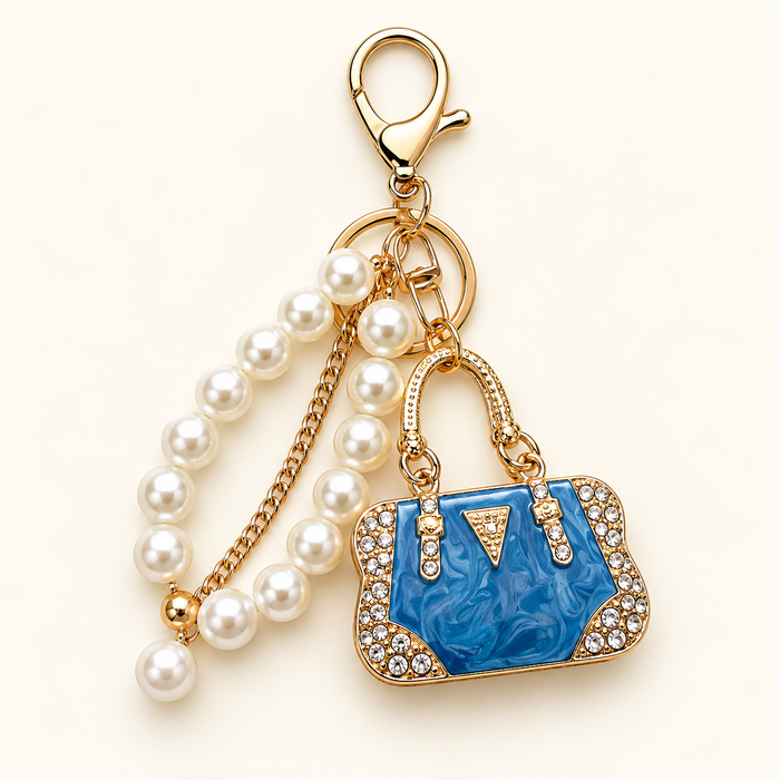Azure Pearl Mini Bag Charm