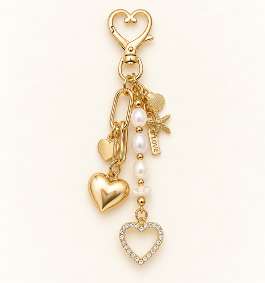 The Azure Love & Pearl Bag Charm