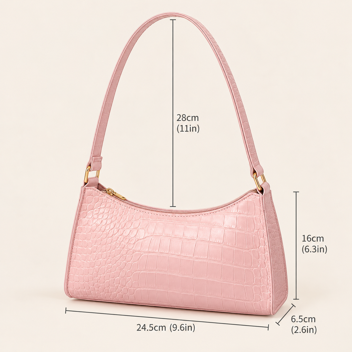 The Blush Croc Baguette